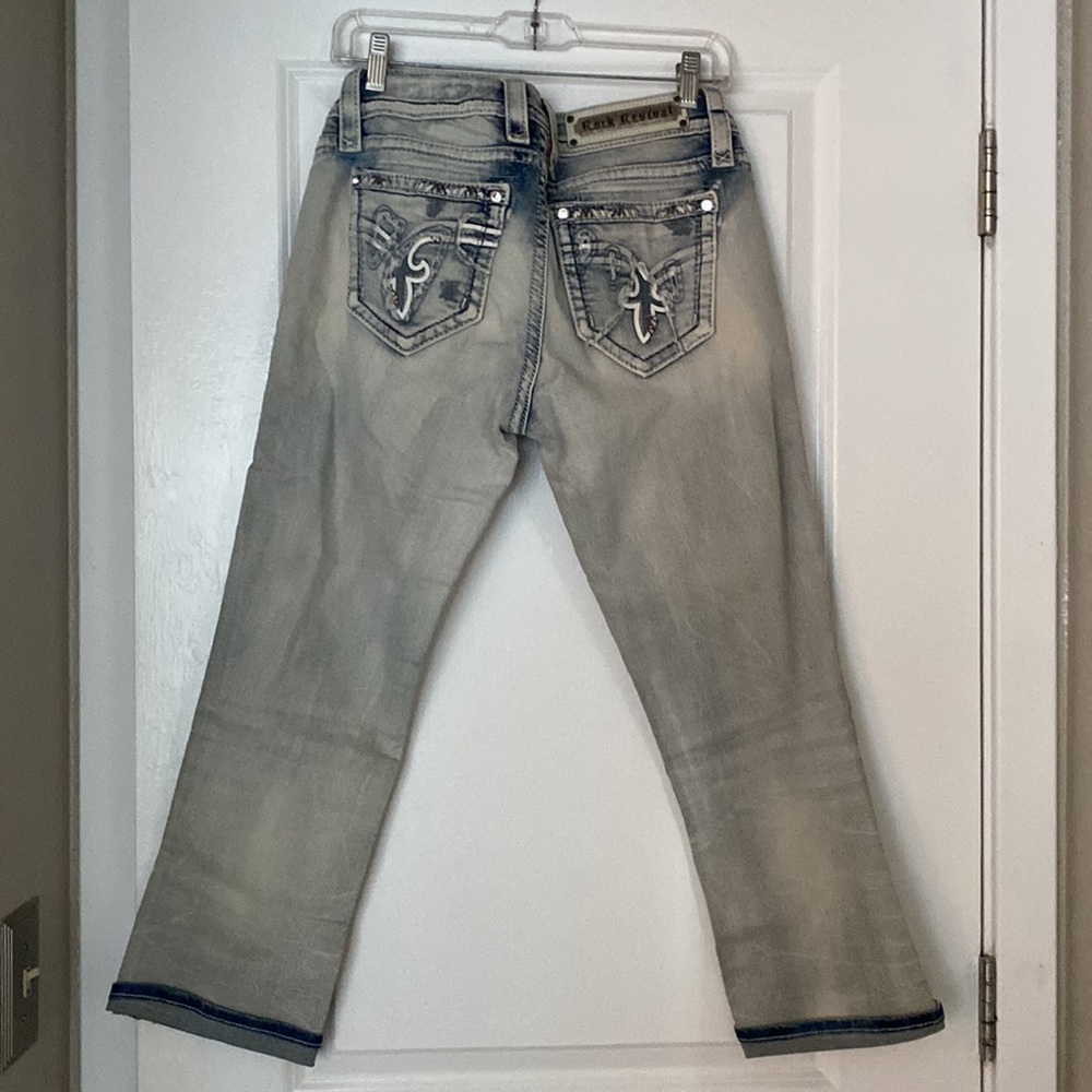Light Blue Rock Revival Cropped Jeans Size 27 & 29 NWT - Picture 5 of 9